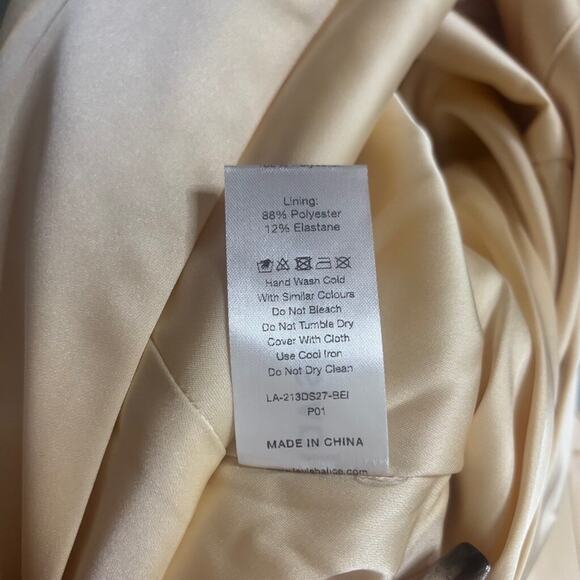 Lavish Alice Champagne Satin Midi Dress Cowl Neck Ruched Slit Size 2 NWT - Picture 6 of 7